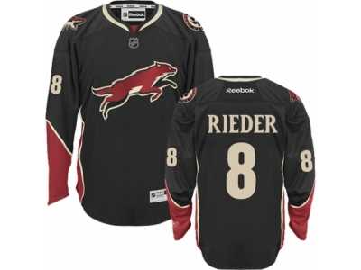 Men's Reebok Arizona Coyotes #8 Tobias Rieder Authentic Black Third NHL Jersey