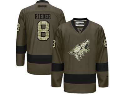 Men's Reebok Arizona Coyotes #8 Tobias Rieder Authentic Green Salute to Service NHL Jersey