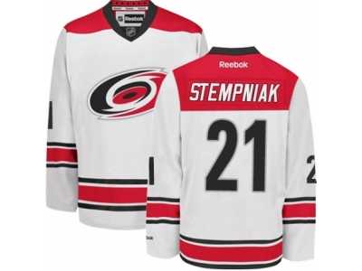 Men's Reebok Carolina Hurricanes #21 Lee Stempniak Authentic White Away NHL Jersey