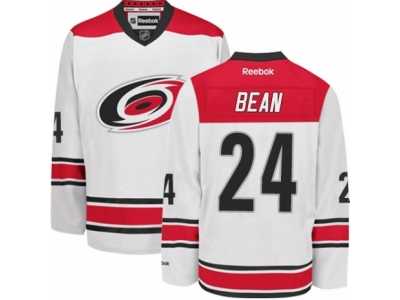 Men's Reebok Carolina Hurricanes #24 Jake Bean Authentic White Away NHL Jersey