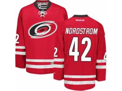 Men's Reebok Carolina Hurricanes #42 Joakim Nordstrom Authentic Red Home NHL Jersey
