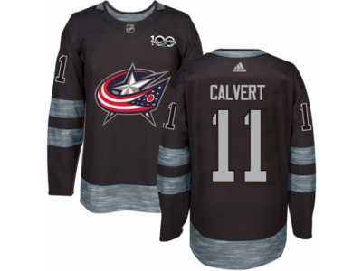 Men\'s Adidas Columbus Blue Jackets #11 Matt Calvert Authentic Black 1917-2017 100th Anniversary NHL Jersey
