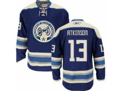 Men's Reebok Columbus Blue Jackets #13 Cam Atkinson Authentic Navy Blue Third NHL Jersey