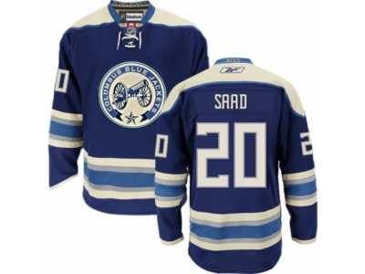 Men's Reebok Columbus Blue Jackets #20 Brandon Saad Authentic Navy Blue Third NHL Jersey
