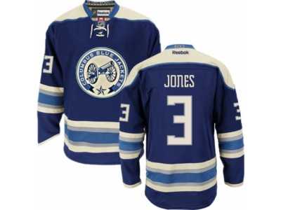 Men's Reebok Columbus Blue Jackets #3 Seth Jones Authentic Navy Blue Third NHL Jersey