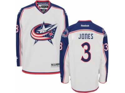 Men's Reebok Columbus Blue Jackets #3 Seth Jones Authentic White Away NHL Jersey