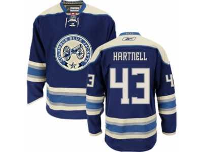 Men's Reebok Columbus Blue Jackets #43 Scott Hartnell Authentic Navy Blue Third NHL Jersey