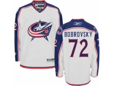 Men's Reebok Columbus Blue Jackets #72 Sergei Bobrovsky Premier White Away NHL Jersey