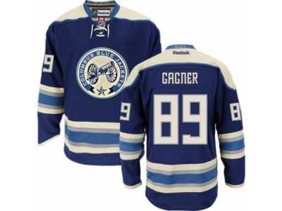 Men's Reebok Columbus Blue Jackets #89 Sam Gagner Authentic Navy Blue Third NHL Jersey