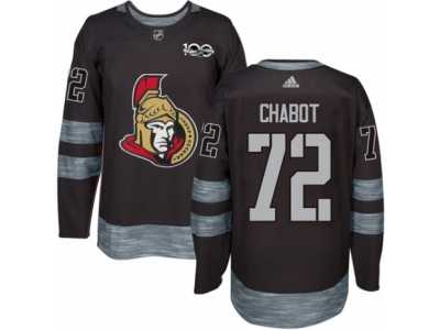 Men's Adidas Ottawa Senators #72 Thomas Chabot Authentic Black 1917-2017 100th Anniversary NHL Jersey