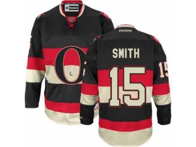Men's Reebok Ottawa Senators #15 Zack Smith Authentic Black New Third NHL Jersey