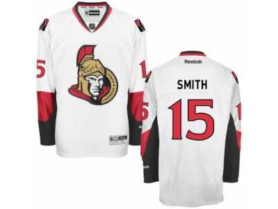 Men's Reebok Ottawa Senators #15 Zack Smith Authentic White Away NHL Jersey