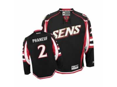 Men's Reebok Ottawa Senators #2 Dion Phaneuf Authentic Black Third NHL Jersey