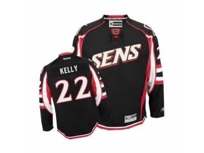 Men's Reebok Ottawa Senators #22 Chris Kelly Authentic Black Third NHL Jersey