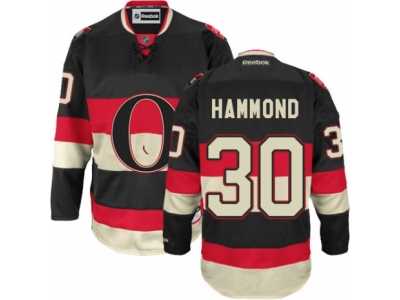 Men's Reebok Ottawa Senators #30 Andrew Hammond Authentic Black New Third NHL Jersey