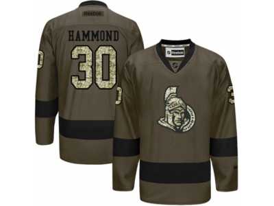 Men's Reebok Ottawa Senators #30 Andrew Hammond Authentic Green Salute to Service NHL Jersey