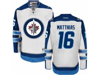 Men's Reebok Winnipeg Jets #16 Shawn Matthias Authentic White Away NHL Jersey