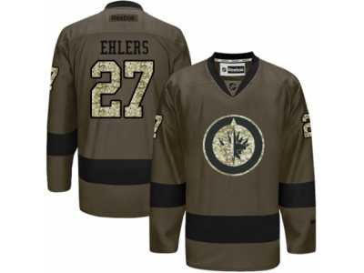 Men's Reebok Winnipeg Jets #27 Nikolaj Ehlers Authentic Green Salute to Service NHL Jersey