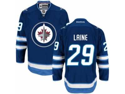 Men's Reebok Winnipeg Jets #29 Patrik Laine Authentic Navy Blue Home NHL Jersey