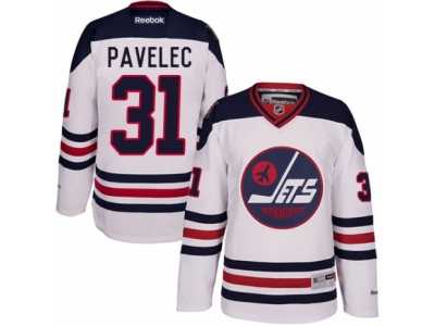 Men's Reebok Winnipeg Jets #31 Ondrej Pavelec Authentic White 2016 Heritage Classic NHL Jersey