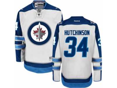 Men's Reebok Winnipeg Jets #34 Michael Hutchinson Authentic White Away NHL Jersey