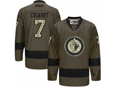 Men\'s Reebok Winnipeg Jets #7 Ben Chiarot Authentic Green Salute to Service NHL Jersey
