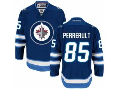 Men\'s Reebok Winnipeg Jets #85 Mathieu Perreault Authentic Navy Blue Home NHL Jersey