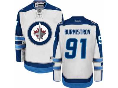 Men's Reebok Winnipeg Jets #91 Alexander Burmistrov Authentic White Away NHL Jersey