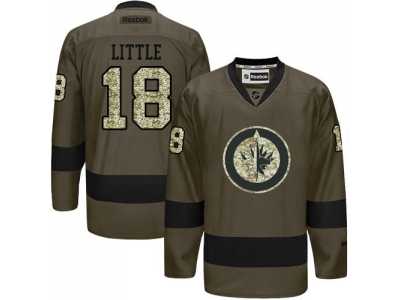 Winnipeg Jets #18 Bryan Little Green Salute to Service Stitched NHL Jersey