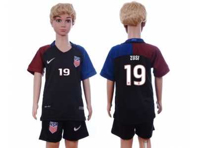 USA #19 Zusi Away Kid Soccer Country Jersey