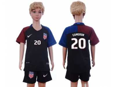 USA #20 Cameron Away Kid Soccer Country Jersey