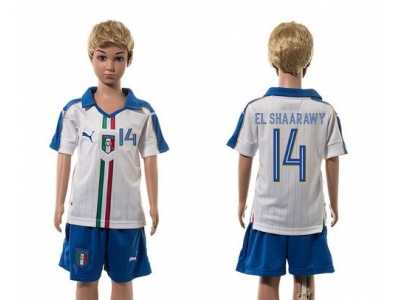 Italy #14 EL Shaarawy White Away Kid Soccer Country Jersey