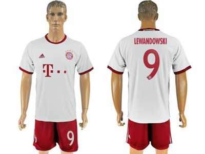 Bayern Munchen #9 Lewandowski White Soccer Club Jersey