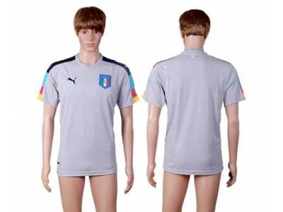 Italy Blank Grey Goalkeeper Soccer Country Jersey