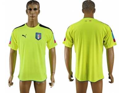Italy Blank Shiny Green Goalkeeper Soccer Country Jersey