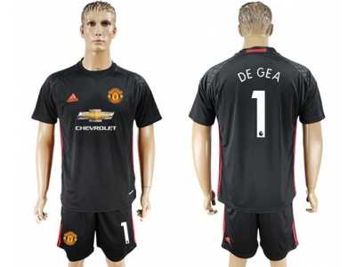 Manchester United #1 De Gea Black Goalkeeper Soccer Club Jersey