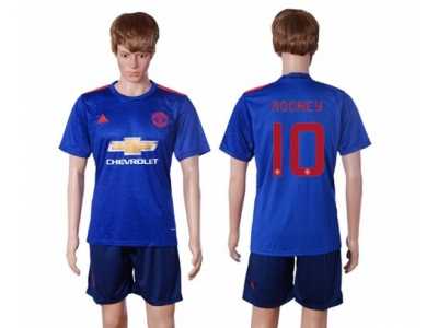 Manchester United #10 Rooney UEFA Champions Away Soccer Club Jersey