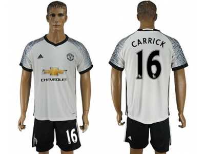 Manchester United #16 Carrick White Soccer Club Jersey