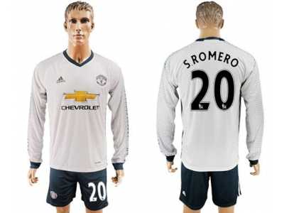 Manchester United #20 Sromero Sec Away Long Sleeves Soccer Club Jersey