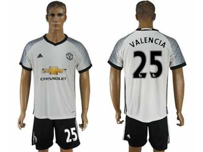 Manchester United #25 Valencia White Soccer Club Jersey