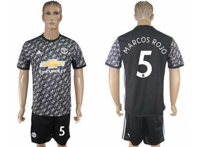 Manchester United #5 Marcos Rojo Black Soccer Club Jersey