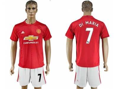 Manchester United #7 Di Maria Red Home Soccer Club Jersey