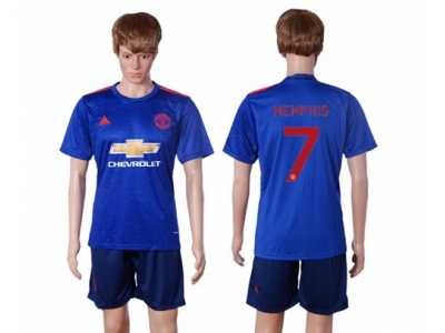 Manchester United #7 Memphis UEFA Champions Away Soccer Club Jersey