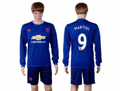 Manchester United #9 Martial Away Long Sleeves Soccer Club Jersey