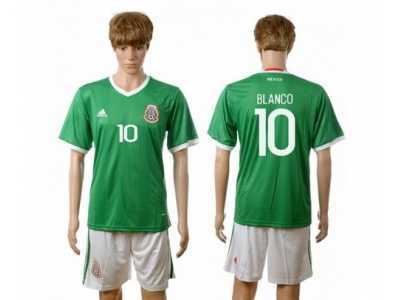Mexico #10 Blanco Green Home Soccer Country Jersey