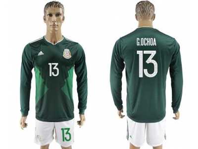 Mexico #13 G.Ochoa Home Long Sleeves Soccer Country Jersey