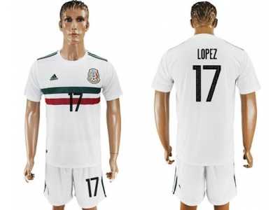 Mexico #17 Lopez Away Soccer Country Jersey