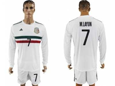 Mexico #7 M.Layun Away Long Sleeves Soccer Country Jersey