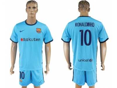 Barcelona #10 Ronaldinho Away Soccer Club Jersey