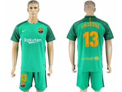 Barcelona #13 Cillesse Green Goalkeeper Soccer Club Jersey